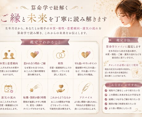 算命学であの人とのご縁と未来を読み解きます この恋に未来はある？相性・ご縁・転機を鑑定 イメージ2