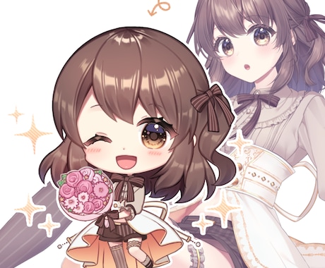 魅力的なおめめ✨SDキャラ作成します サムネやグッズなどに！表情差分やエフェクト追加も承ります イメージ1