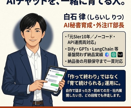 AIで何ができるか、業務に合わせて一緒に形にします 『うちで何ができる？』から一緒に考えます／月1万円で伴走 イメージ2