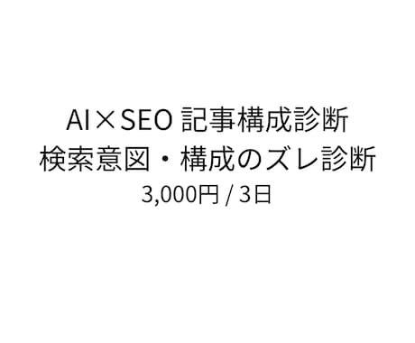 AI×SEOで記事構成のズレを診断します 検索意図と構成のズレを診断・改善提案 イメージ1