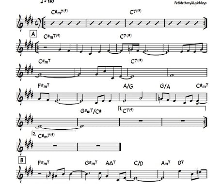見やすく、きれいなメロ譜（リードシート）作成します プロの作編曲家がPOPS,ROCK,JAZZの譜面を作ります イメージ2