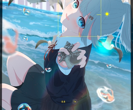 かわいい女の子と爽やかな雰囲気のイラストを描きます イメージ1
