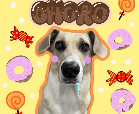 かわいいペットやお子様の画像をもっとかわいくします ペット様や人間様の画像を切り抜いて手描きデコイラスト作ります イメージ2