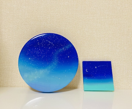 キャンバスにキラキラの星空を描きます プレゼントにもおすすめ♪(*^^)o イメージ1