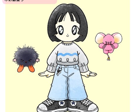 大切なペット・ぬいぐるみと一緒に♡似顔絵描きます にこにこたのしいおともだちと素敵なあなたを描きます！ イメージ2