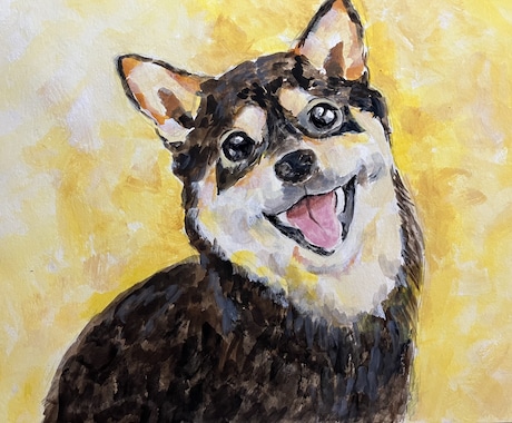 可愛いペットの絵、アクリル絵の具で描きます 格安キャンペーン中！！大切なペットの絵画はいかがですか？ イメージ2