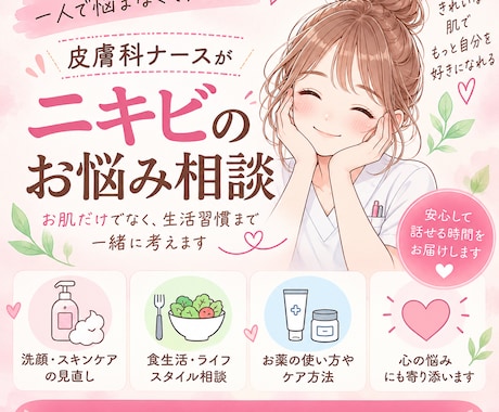 皮膚科ナースがニキビ、肌荒れのご相談のります イメージ1