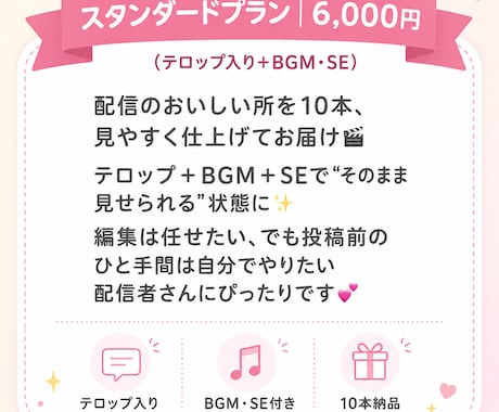スタンダード：配信のテロップ付き切り抜き作ります テロップ＋BGM＋SEで“そのまま見せられる”状態に✨ イメージ1