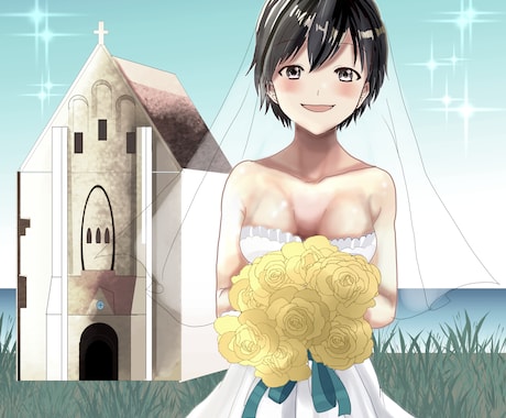 私の代理キャラと恋愛してるシチュのイラスト描きます 恋愛気分を味わえる素敵なイラストをお届けしたい！ イメージ1