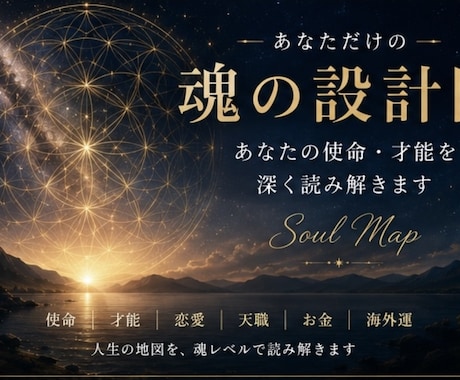 あなただけの魂の設計図から人生のテーマを紐解きます 生まれ持った才能と使命を魂の視点から読み解きます イメージ1