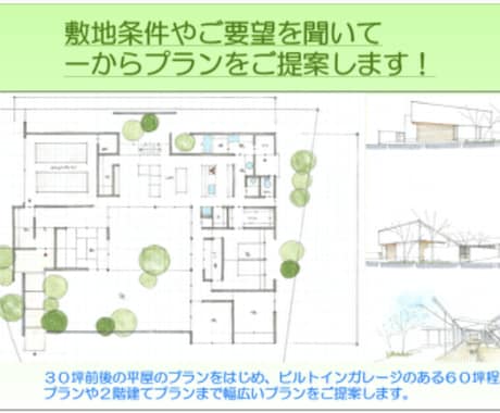 一級建築士が住宅のプラン案を一からご提案いたします 豊富な住宅設計の経験と知識で、より良い間取りを提案します イメージ1