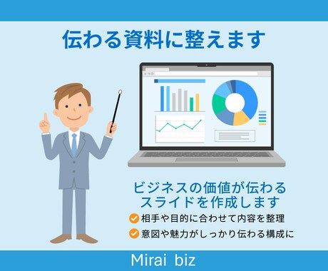 ビジネスの価値が伝わるスライドを作成します 相手や目的に合わせて整えるビジネス資料を制作 イメージ2