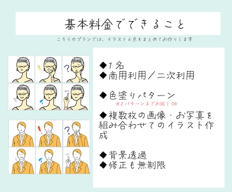 6ポーズ！セットでお得◎シンプルなアイコン描きます あなたのSNS・ブログで統一感・世界観を持たせます！ イメージ2