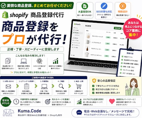 Shopify商品登録をSEO欄付きで代行します ただの登録ではなく、運用しやすい形に イメージ1