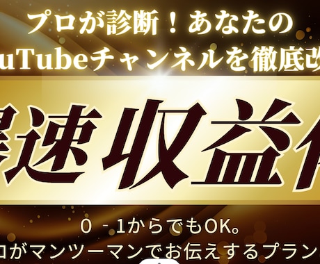 YouTube収益化コンサル｜収益化への道教えます 収益化をマンツーマンでコンサルします イメージ1
