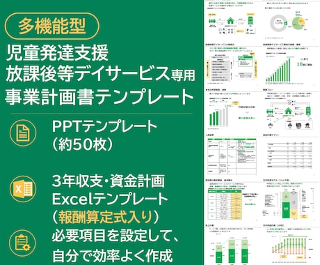 多機能型（児発・放デイ）の事業計画書式を販売します イメージ1