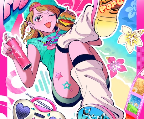 女の子のアイコンや立ち絵、イラスト制作します ポップ系やカッコイイ系の女の子を描けます! イメージ1