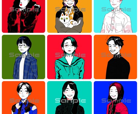 ポップで目を引く似顔絵描きます SNSのアイコン、プレゼント等にどうぞ！ イメージ1