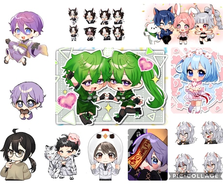低価格で高クオリティのイラスト描きます 等身、ミニキャラ、パーツ分け、MV、1枚絵等々 イメージ1