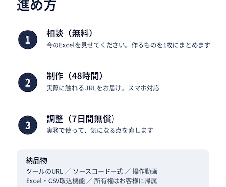 Excel業務を48時間でWebツール化します 見積・シフト・日報・在庫。手作業を専用アプリに イメージ2