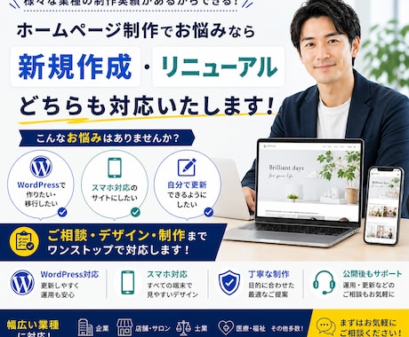 SEO重視のホームページ制作！簡単更新できます イメージ1