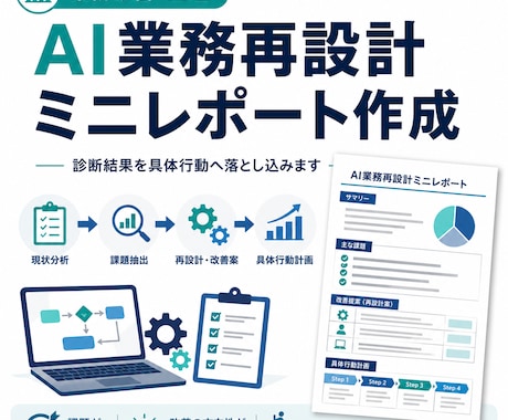 AI業務再設計ミニレポート作成します 診断結果を具体行動へ落とし込みます イメージ1