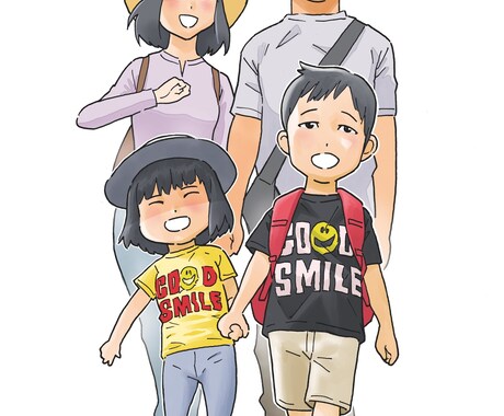 家族のイラスト描きます 記念やプレゼント・年賀状・名刺などに♪ イメージ2