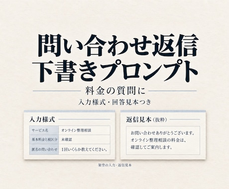 料金問い合わせの下書きプロンプトを作ります イメージ1