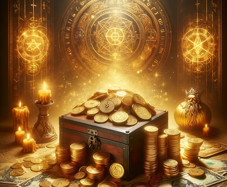 金貨の魔術【富豪直伝】金運上昇！金の氣で満たします 財運・くじ運・高額当選・臨時収入の実績　金運の女神と縁結び イメージ1