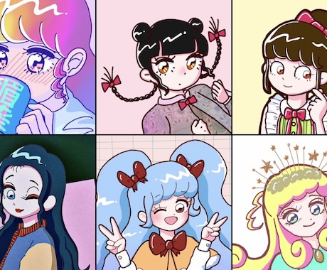 ちょっぴりレトロちっくな女の子のイラストを描きます 【ココナラ初制作、先着5名まで低価格キャンペーン】実施中！ イメージ2