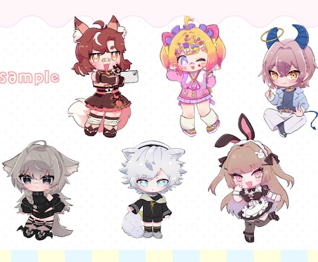 期間限定価格！SDキャライラスト制作します ふわもちかわいい絵柄が得意です！ イメージ2