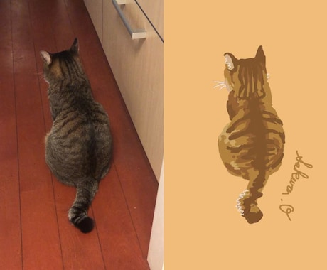 ペットの似顔絵を描きます