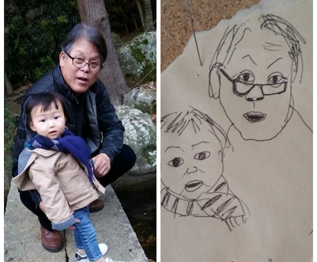 リアル下手タッチで人間動物の似顔絵描きます プロフ写真にもどうぞ少しディスりぎみに描く場合あります イメージ1