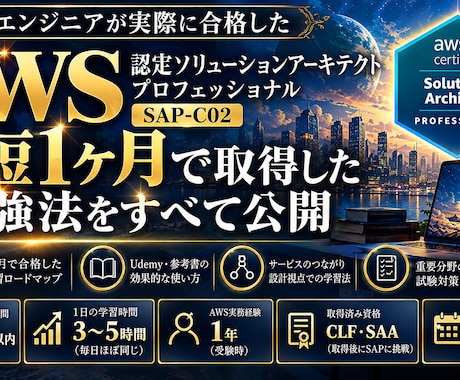 AWS SAPに1ヶ月で合格した勉強法を教えます イメージ1