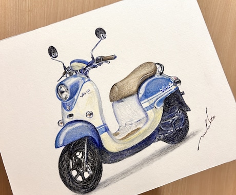 車・バイクのイラスト描きます 大切な愛車をオシャレにパステル画で描きます イメージ2