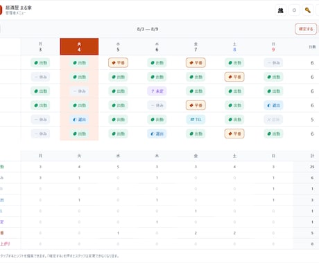 小さなお店のシフト管理システムを設置します LINEでのシフト調整を卒業。スマホで全員分が一目で イメージ1