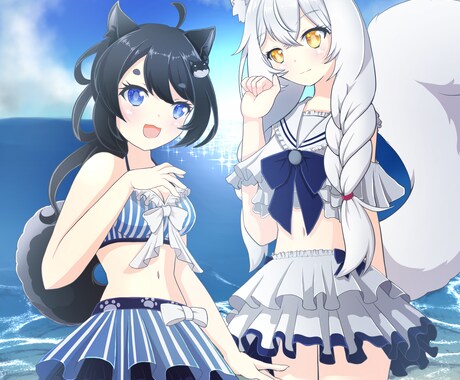 商用OK！【可愛い】人物イラストを描きます アニメ塗り風のメリハリがありつつも柔らかい絵が得意です！ イメージ2