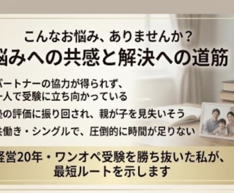 早稲田国立W合格の経営者ママが受験戦略を診断します 経営20年・シングルでW合格。母一人の力で導いた自立型戦略 イメージ2