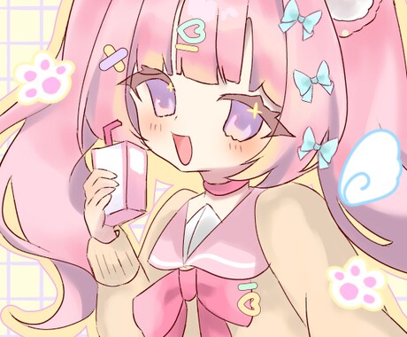 可愛さに極振りしたイラストを描きます 目が印象的なファンタジーで可愛らしいイラストが得意です イメージ2