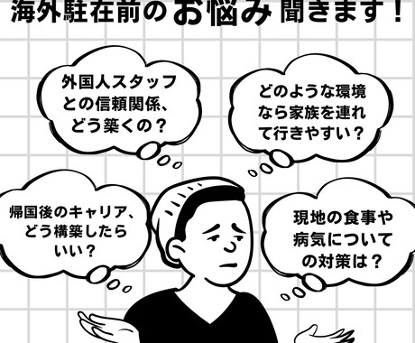 海外駐在への悩みにアドバイスします 赴任前から赴任後のキャリアまで イメージ1