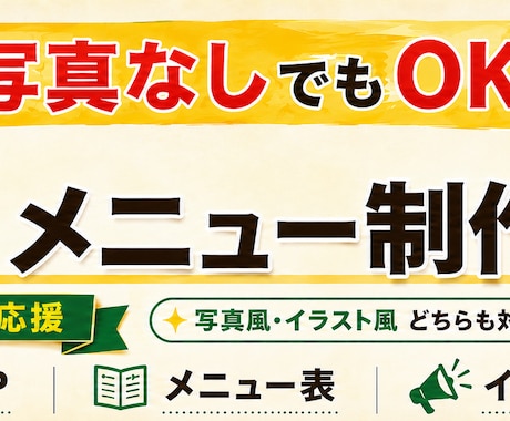 料理写真なしOK！お試しミニPOP作成します イメージ1