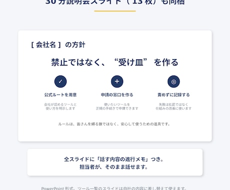 生成AI社内ルール導入キット渡します 何社への導入支援にも追加費用なし イメージ2
