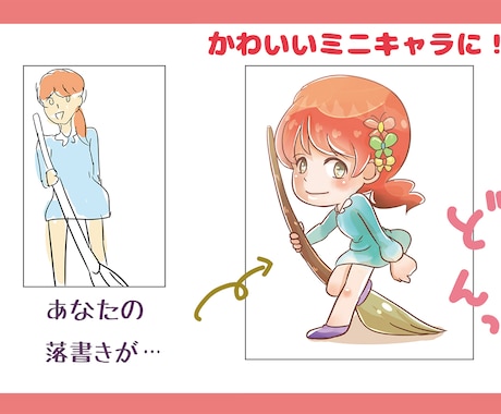 ミニキャラ、描きます 自分の絵や写真をミニキャラにしたい時！ イメージ1