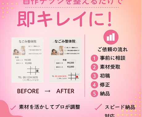 チラシ・POPの“整えるだけ”お手伝いします 「低予算でチラシを見やすく整えます|小規模事業者向け」 イメージ1