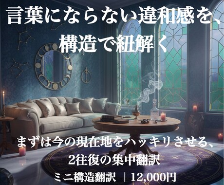 あなたの言葉にならない違和感を解体と言語化します 感情×構造から言語化する｜チャット完結・2往復ミニセッション イメージ1
