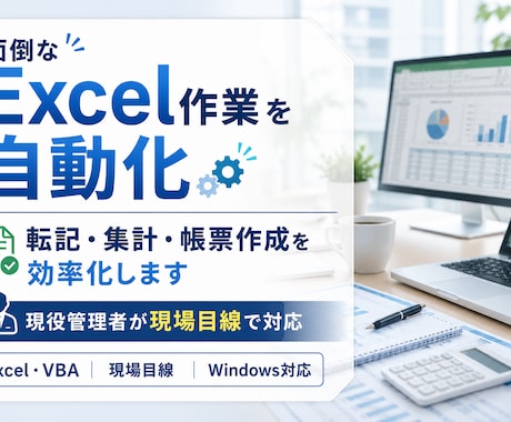 繰り返しExcel業務をVBAで自動化します イメージ1
