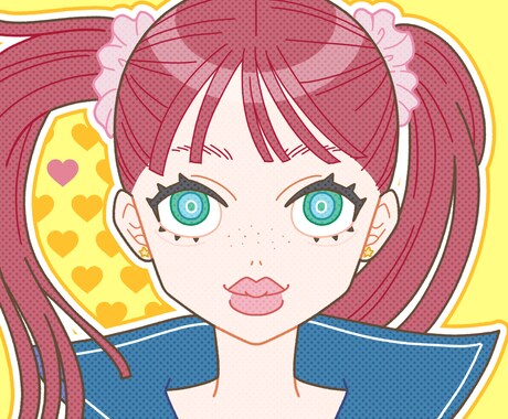 ポップで個性的な女の子のイラスト描きます SNSアイコンなどに！キャッチーで目立つイラスト イメージ2