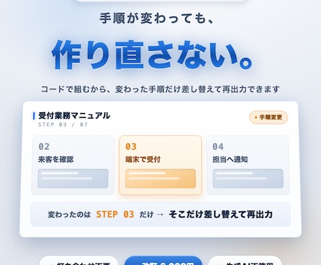 業務マニュアル動画・動画SOPを制作します 手順が変わっても作り直し不要｜打ち合わせなし・テキスト完結 イメージ1