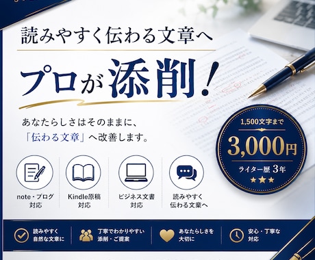 読みやすく伝わる文章へ添削・リライトします イメージ1
