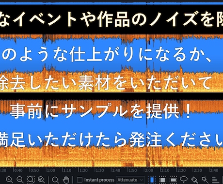 大切なイベントや音声作品のノイズ除去します 大切な作品の音声をきれいにしたい方へ イメージ1